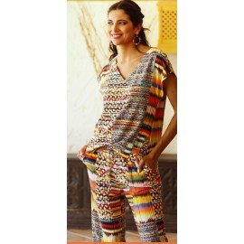 `PANTALON ESTAMPADO ANCHO MUJER ARONA