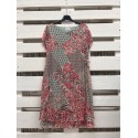 VESTIDO ESTAMPADO GASA CON VOLANTES MUJER ROSSAN