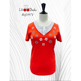 Camiseta De mujer Lili Dudu con efecto dos piezas +colores