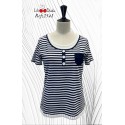 CAMISETA RAYAS AZUL MARINO MUJER LILI DUDU