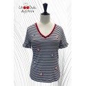 CAMISETA RAYAS AZUL MARINO MUJER LILI DUDU