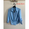 CAMISA  AZUL LISA MUJER PRIVILEGE 