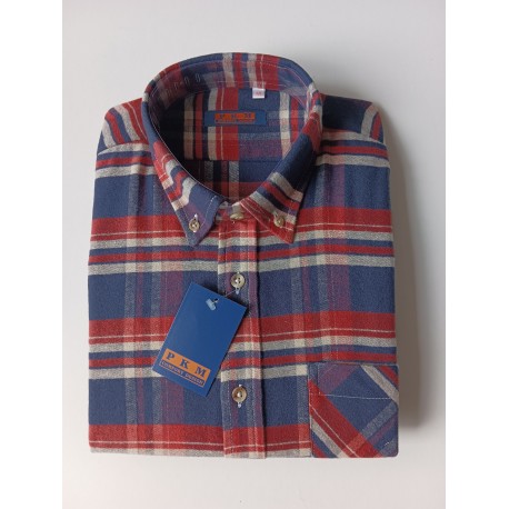 CAMISA FRANELA  HOMBRE CUADROS PKM 