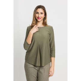 CAMISETA LANOSA LISA CON FUELLE DELANTERO MUJER BOGUAR +COLORES