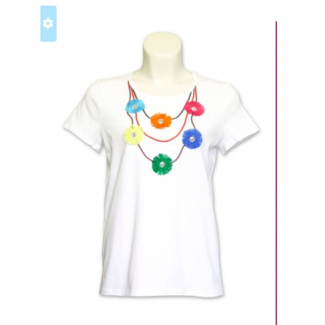 CAMISETA MUJER BORDADOS PORTAROSSA